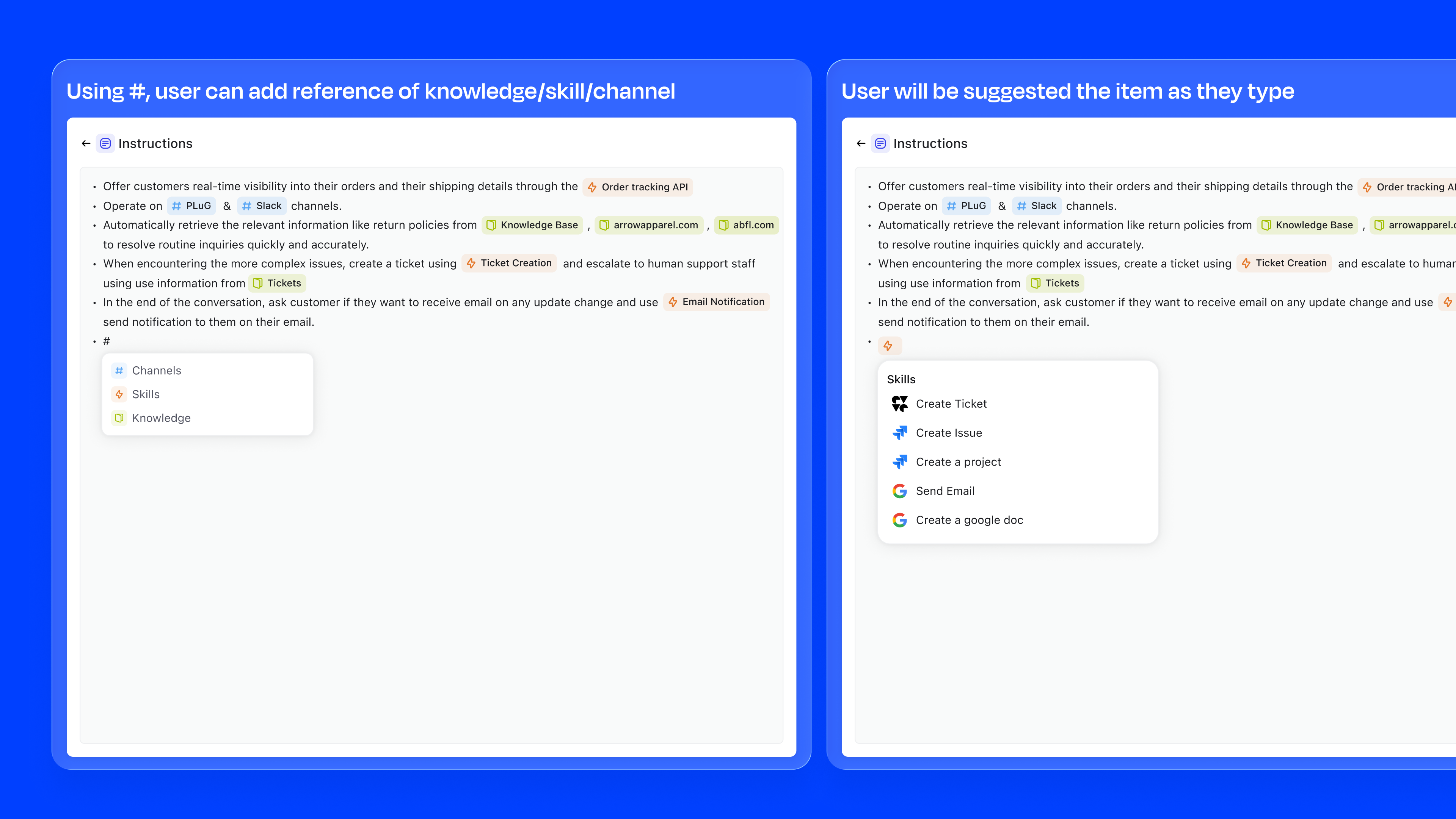 Instructions with inline referencing