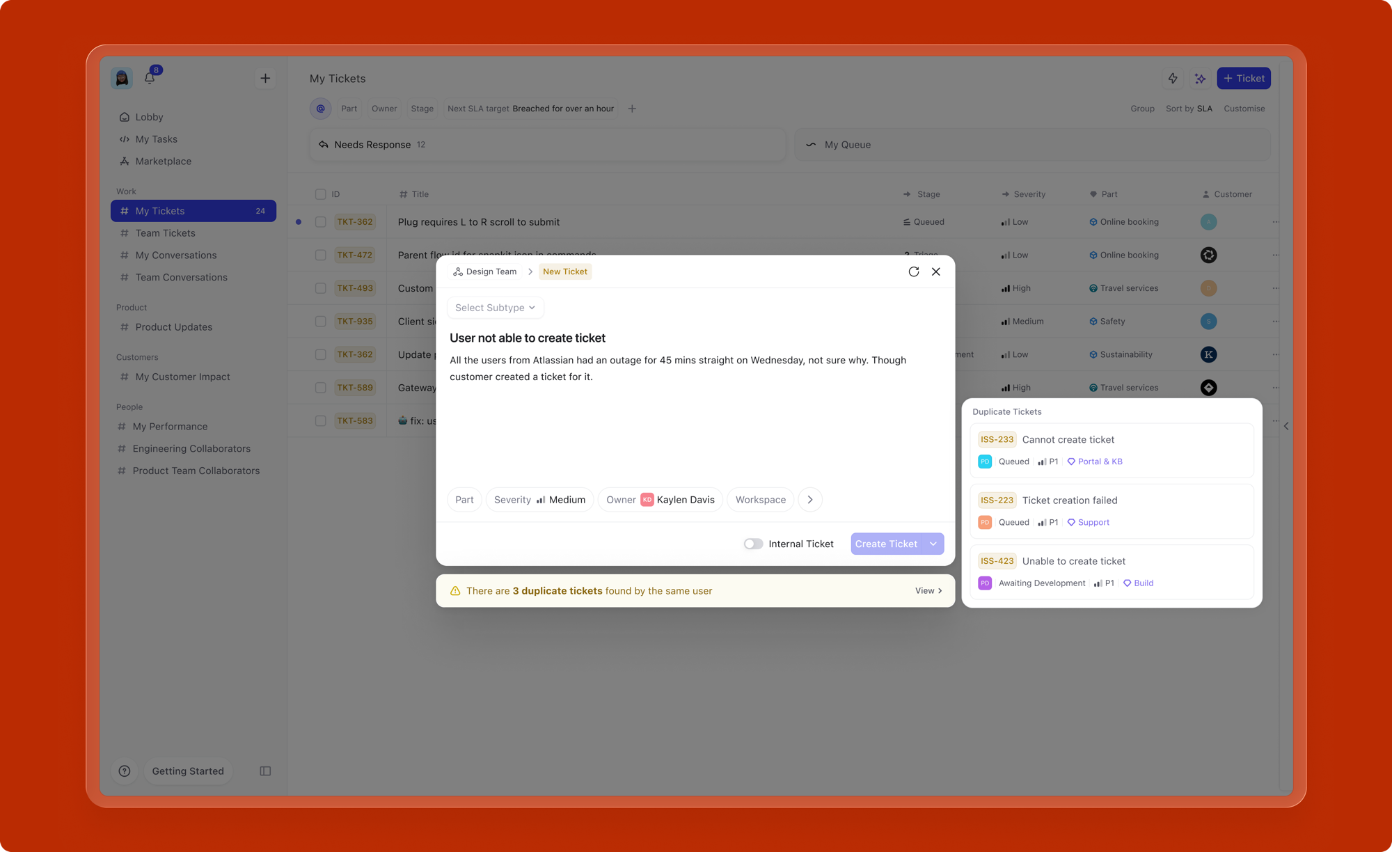 Duplicate detection expanded view