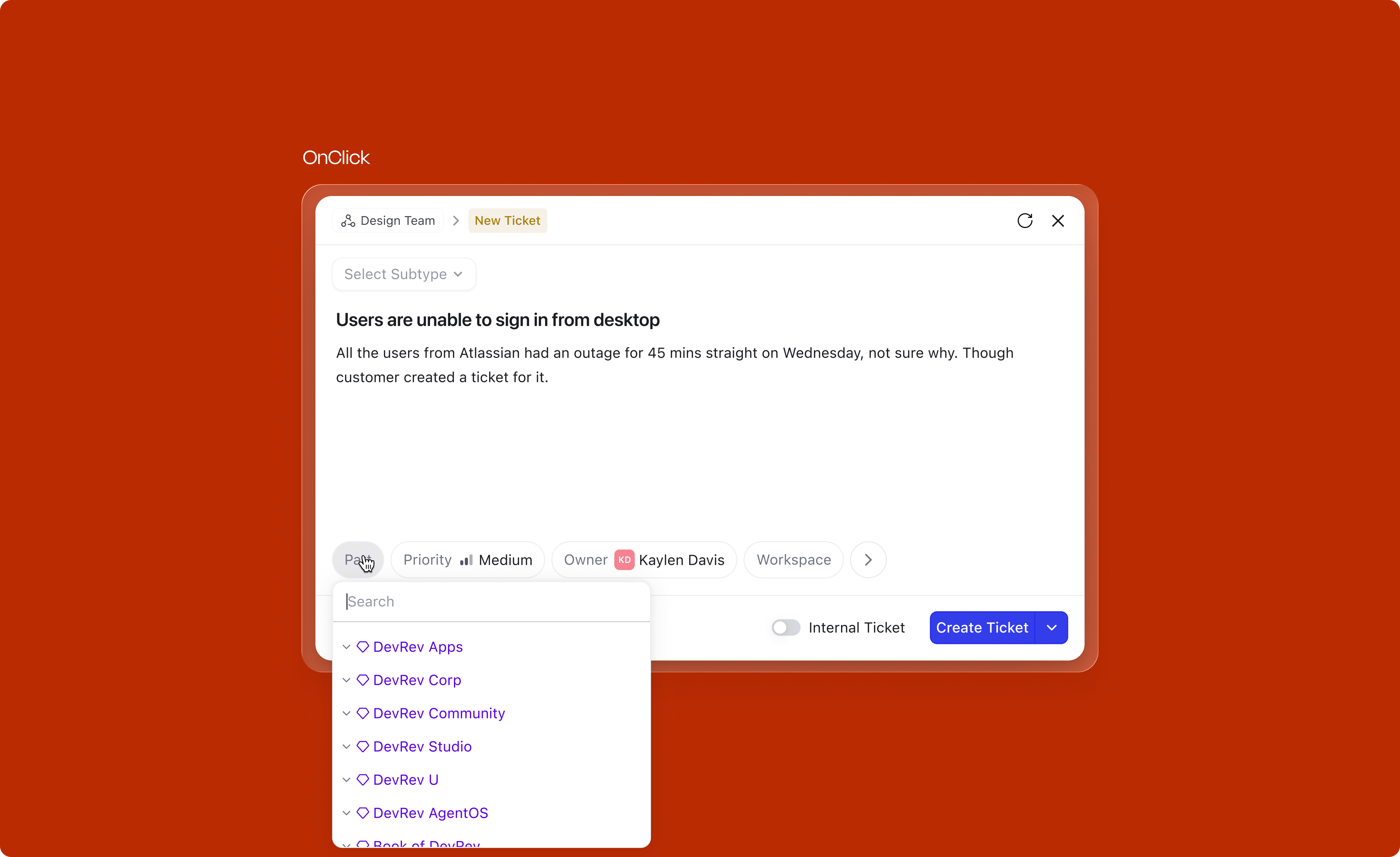 Part attribute — onclick with dropdown open